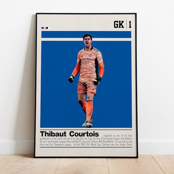 Thibaut Courtois Digital Poster for Sports Fan Wall Art for Soccer Fans Modern Sports Decor for Bedroom & Office Digital Wall Art