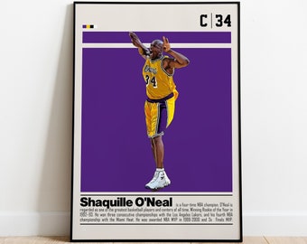 Shaquille O'Neal Digital Poster for Sports Fan Wall Art for Basketball Fans Modern Sports Decor for Bedroom & Office Digital Art