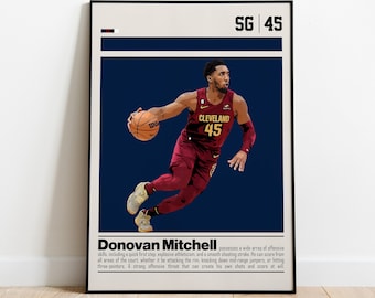Donovan Mitchell Digital Poster for Sports Fan Wall Art for Basketball Fan Modern Sports Decor for Bedroom & Office Digital Art