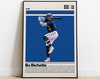 Affiche numérique Bo Bichette pour amateur de sport, oeuvre d'art murale pour les fans de baseball, décoration de sport moderne pour chambre et bureau, oeuvre d'art numérique murale