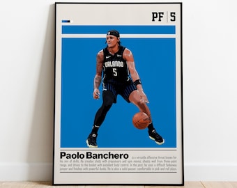 Paolo Banchero Digital Poster for Sports Fan Wall Art for Basketball Fan Modern Sports Decor for Bedroom & Office Digital Wall Art