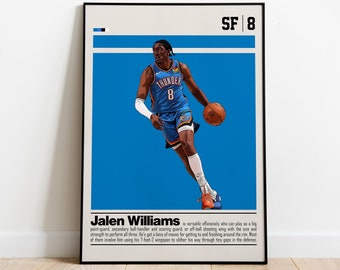 Jalen Williams Digital Poster for Sports Fan Wall Art for Basketball Fan Modern Sports Decor for Bedroom & Office Digital Wall Art