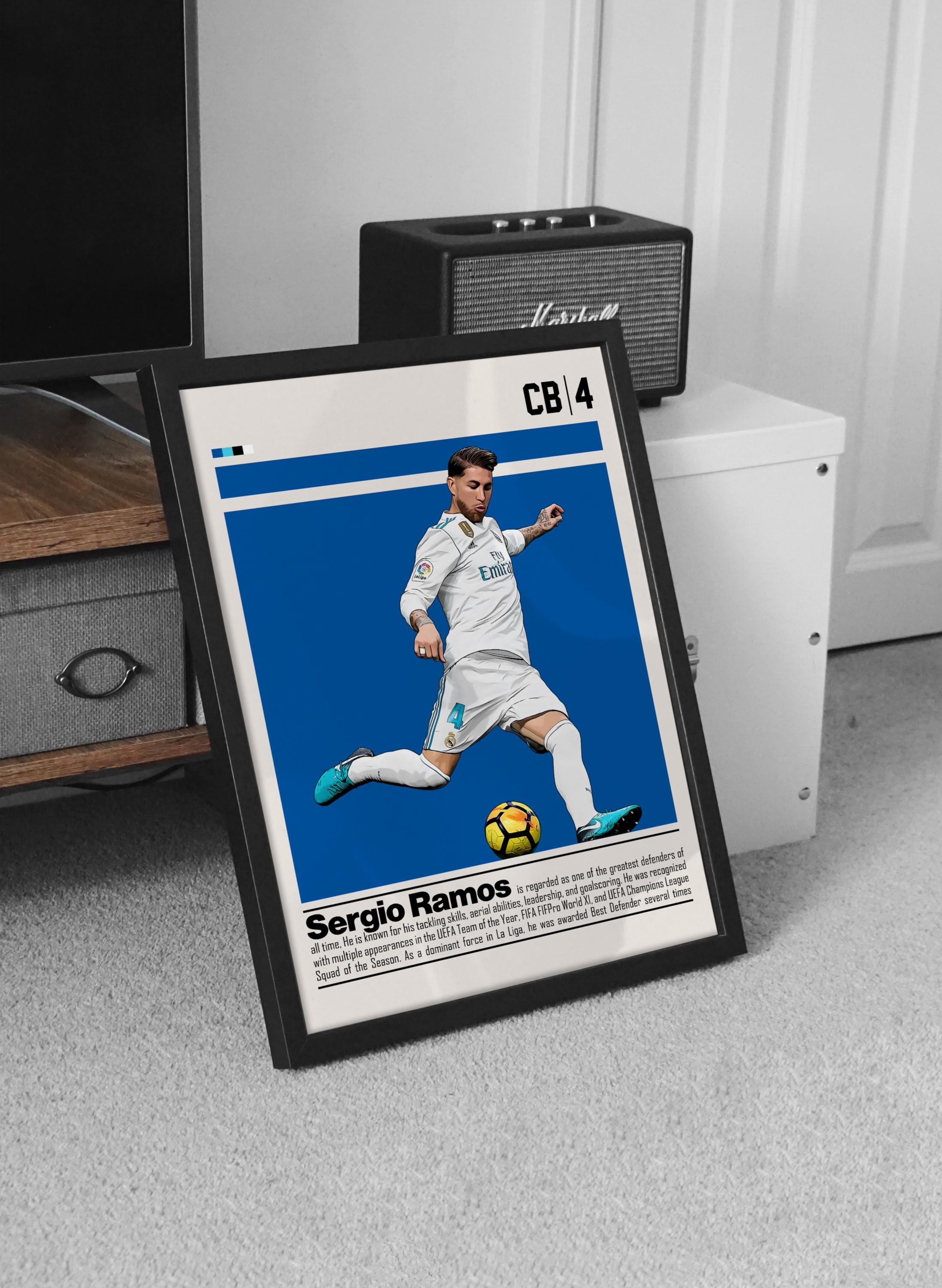 Sergio Ramos Digital Poster for Sports Fan Wall Art for Soccer