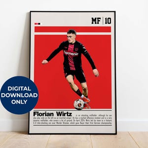 Florian Wirtz Digital Poster for Sports Fan Wall Art for Soccer Fans Modern Sports Decor for Bedroom & Office Digital Wall Art