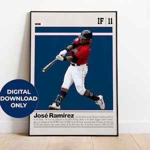 Jose Ramirez Digital Poster for Sports Fan Wall Art for Baseball Fans Modern Sports Decor for Bedroom & Office Digital Wall Art