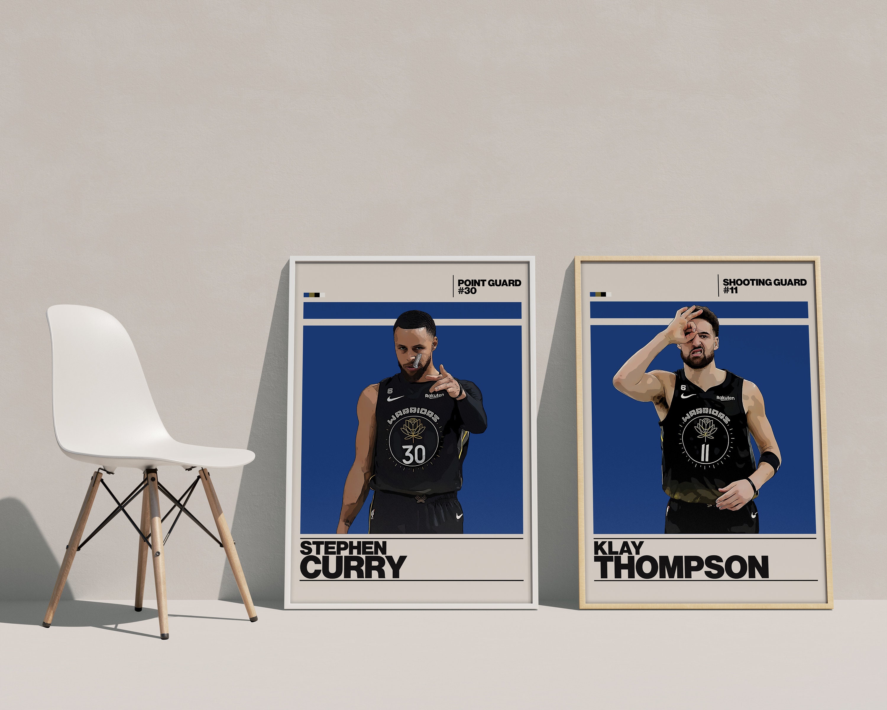 Steph Curry Klay Thompson Digital Poster for Sports Fan Wall Art for