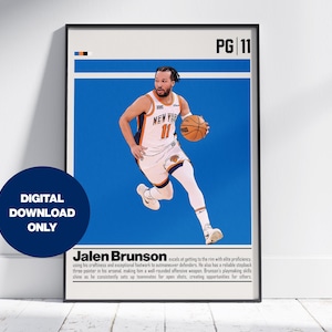 Jalen Brunson Digital Poster for Sports Fan Wall Art for Basketball Fans Modern Sports Decor for Bedroom & Office Digital Wall Art