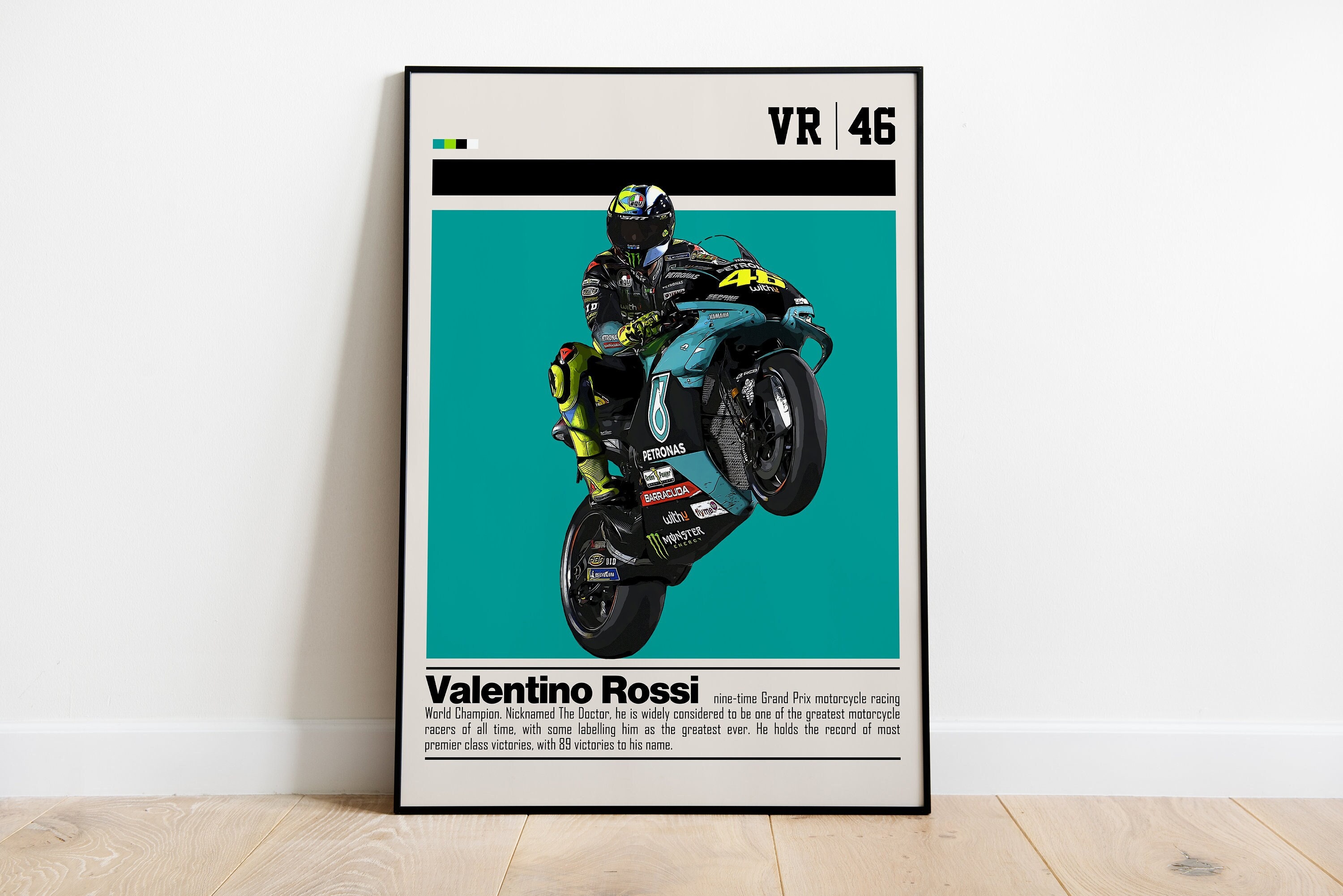 Valentino Rossi Monster Energy Stickers, Unisex, One Size, Multi