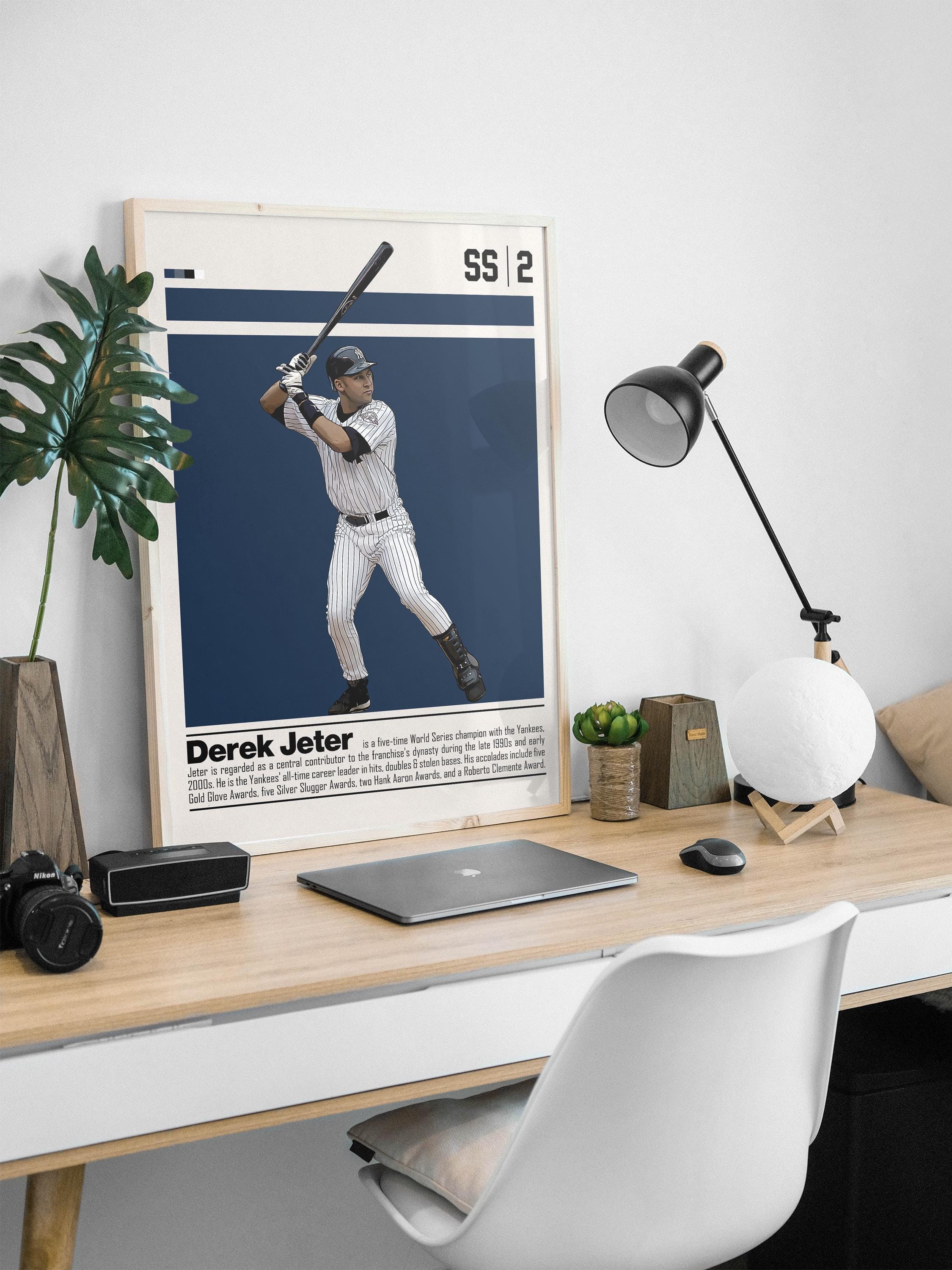 Discover Derek Jeter Poster for Sports Fan Wall Art for Baseball Fans Modern Sports Decor for Bedroom & Office Wall Art