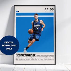 Franz Wagner Digital Poster for Sports Fan Wall Art for Basketball Fans Modern Sports Decor for Bedroom & Office Wall Art