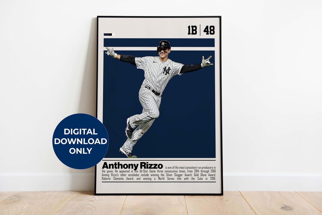 Anthony Rizzo Digital Poster for Sports Fan Wall Art for Baseball Fans ...