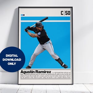 Agustin Ramirez Digital Poster for Sports Fan Wall Art for Baseball Fans Modern Sports Decor for Bedroom & Office Digital Wall Art