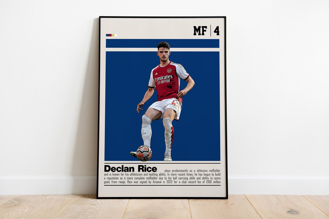 Declan Rice Digital Poster for Sports Fan Wall Art for Soccer Fans ...