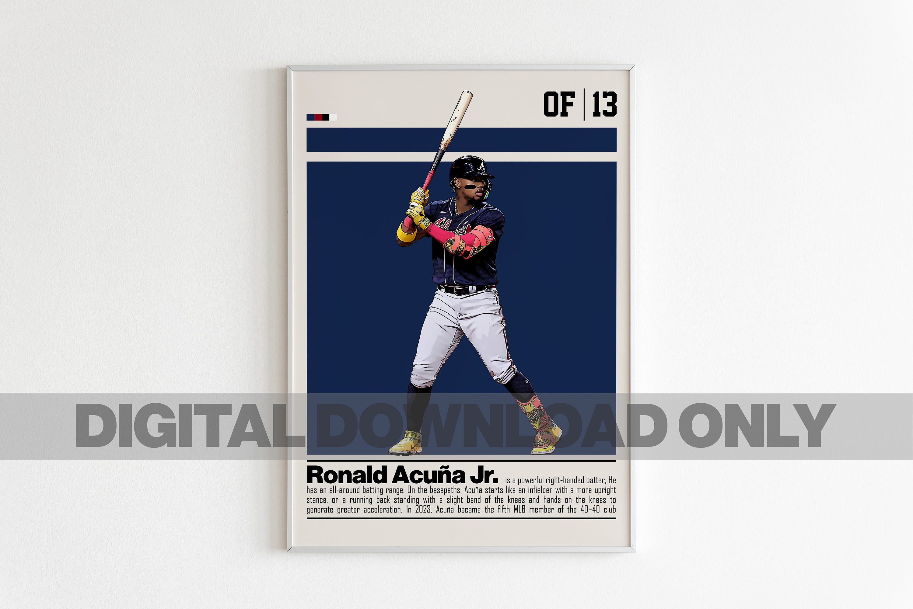 Ronald Acuña Poster Digital Download | Printable Wall Art for Baseball ...