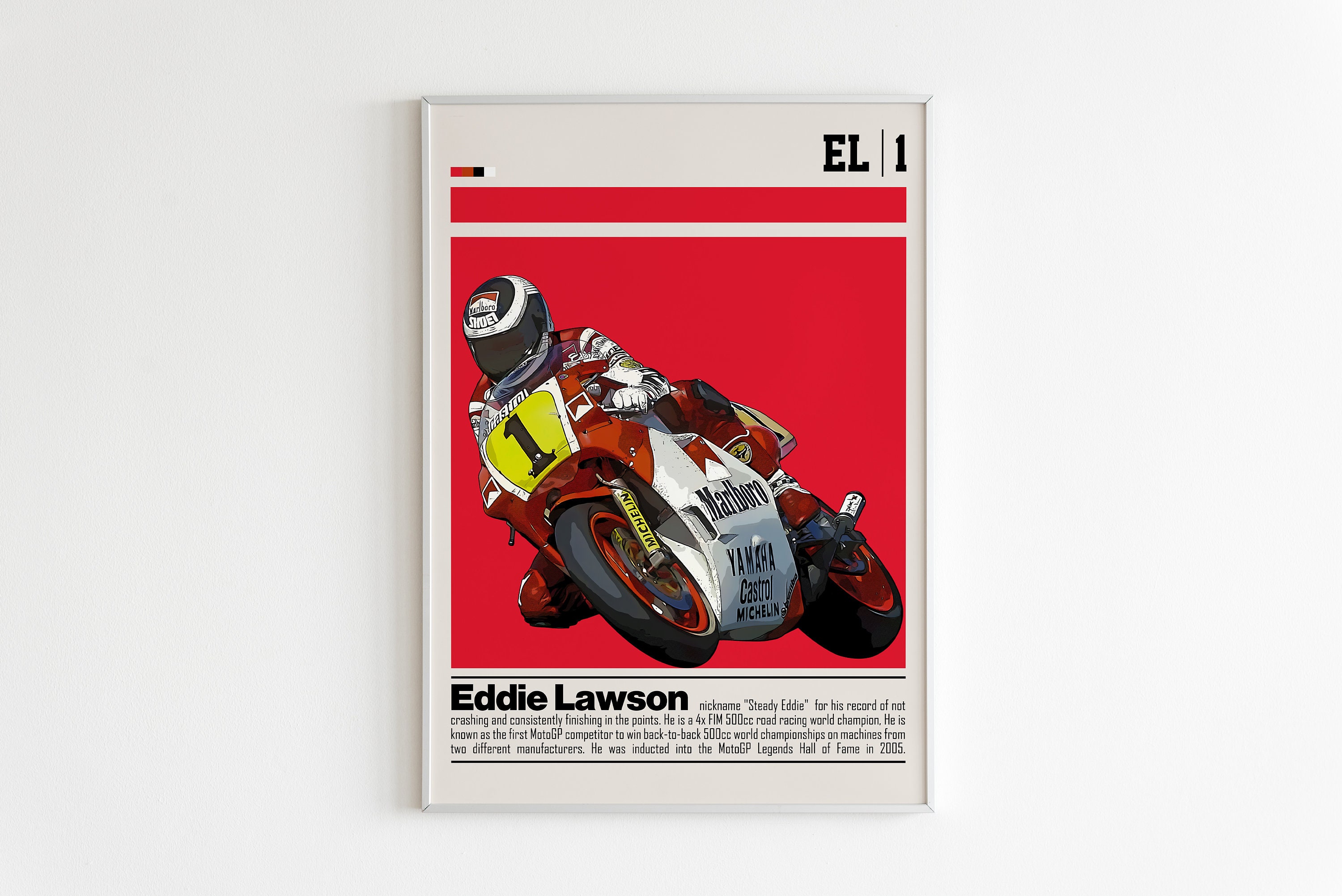 Eddie Lawson Digital Poster for Sports Fan Wall Art for Motogp