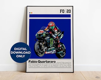 Poster Sur Toile Fabio Quartararo 60x90cm - Décoration Murale