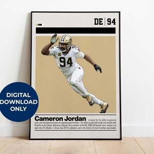 Cemeron Jordan Digital Poster for Sports Fan Wall Art for Football Fans Modern Sports Decor for Bedroom & Office Digital Wall Art