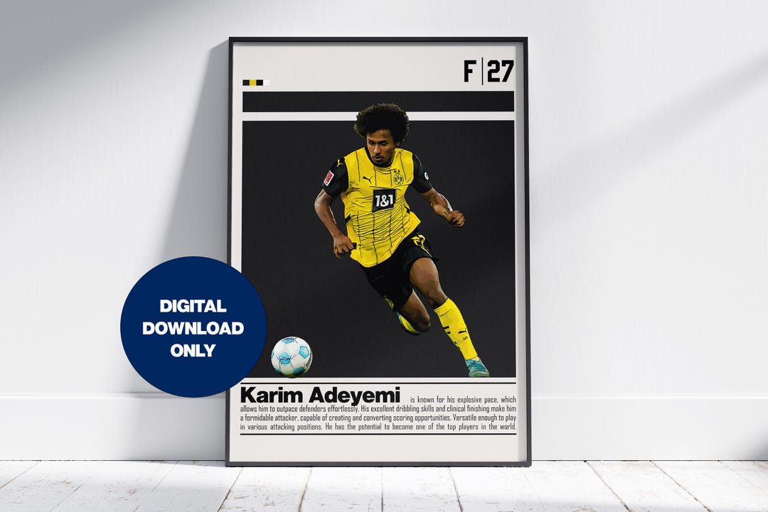Karim Adeyami Digital Poster for Sports Fan Wall Art for Soccer Fans ...
