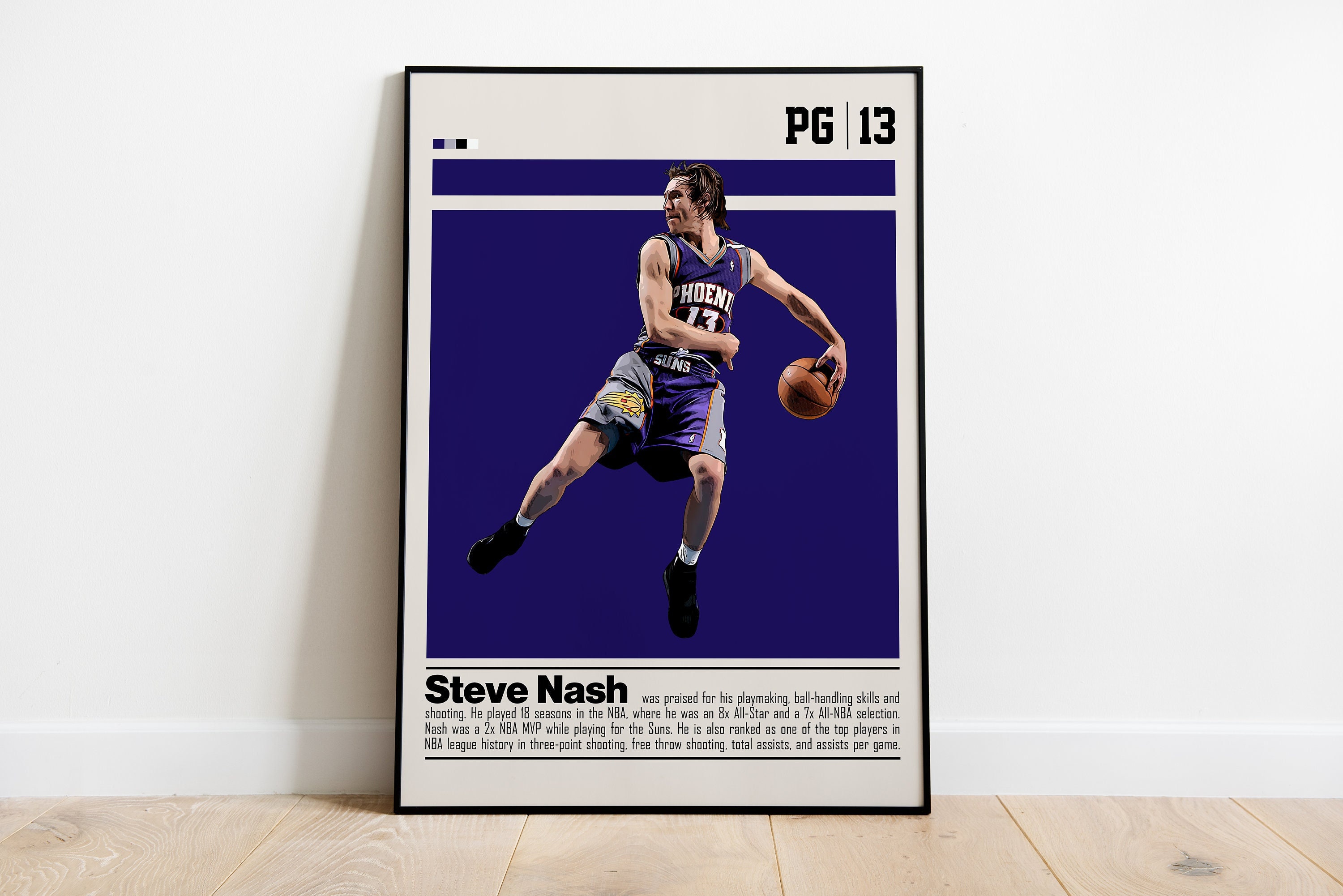Steve Nash Signed Black NBA Basketball Psa Dna Coa Autographed Mavericks Suns