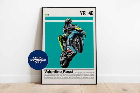 Valentino Rossi Poster Digital Download | Printable Wall Art for Valentino Rossi Poster Digital Download | Printable Wall Art for