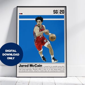 Jared McCain Digitales Poster für Sportfan Wandkunst für Basketball-Fans Moderne Sportdekoration für Schlafzimmer & Büro-Digitale Wandkunst