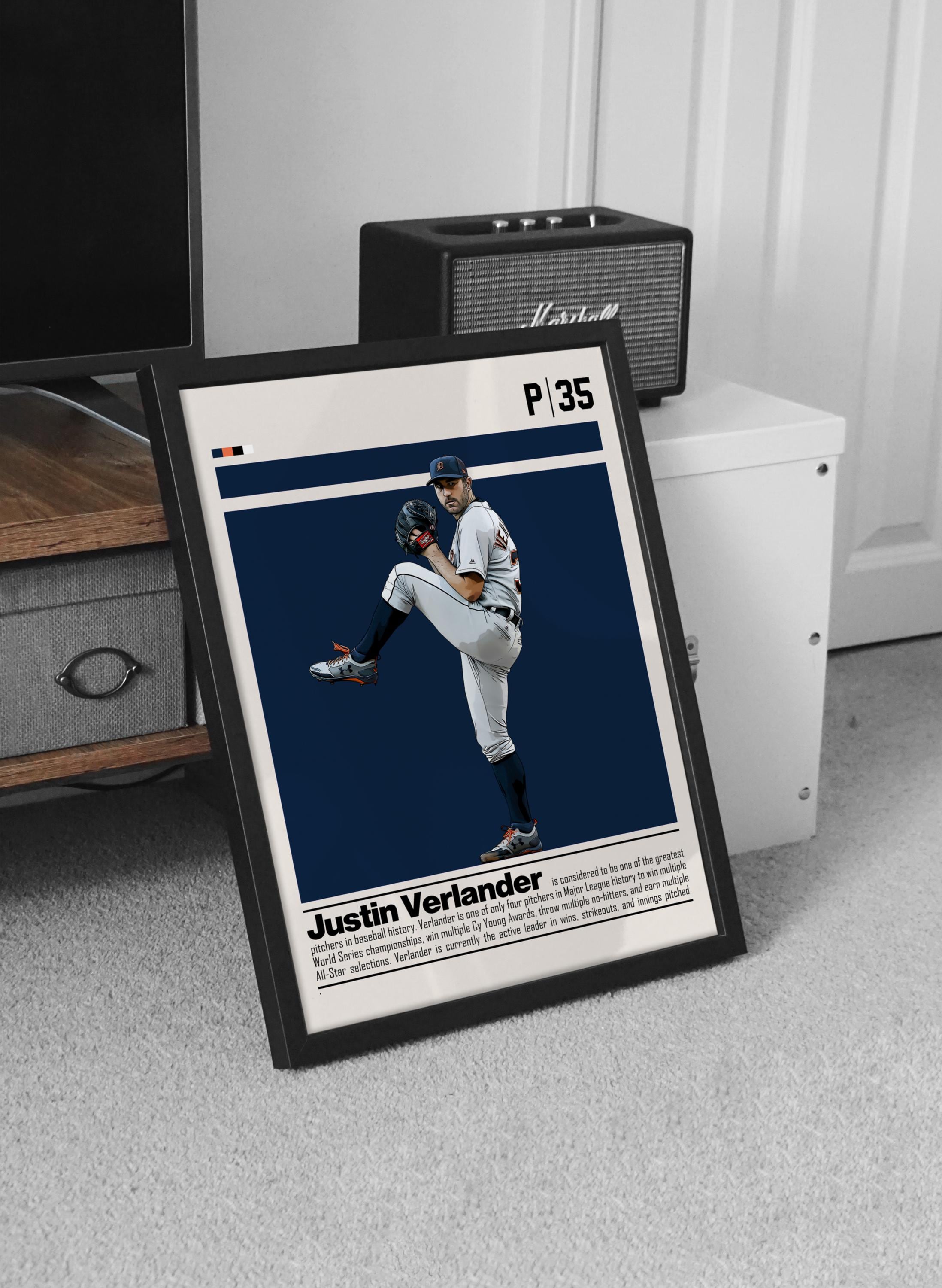 Discover Justin Verlander Poster for Sports Fan Wall Art for Baseball Fans Modern Sports Decor for Bedroom & Office Wall Art