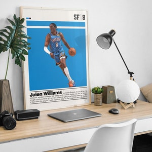 Jalen Williams Digital Poster for Sports Fan Wall Art for Basketball Fan Modern Sports Decor for Bedroom & Office Digital Wall Art image 5