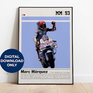 Marc Marquez Digital Poster for Sports Fan Wall Art for MotoGP Fans Modern Sports Decor for Bedroom & Office Digital Wall Art