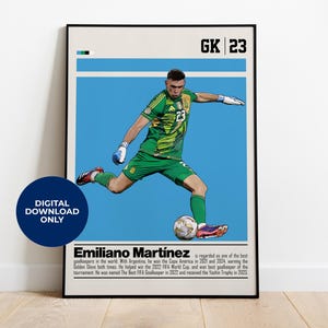 Emiliano Martinez Digital Martinez Poster for Sports Fan Wall Art for Soccer Fans Modern Sports Decor for Bedroom & Office Digital Wall Art