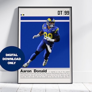 Aaron Donald Digital Poster for Sports Fan Wall Art for Football