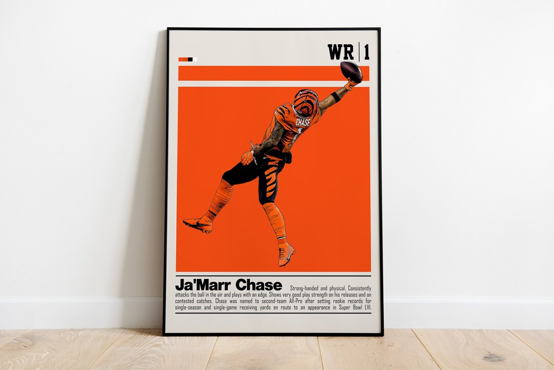 Ja'marr Chase Digital Poster for Sports Fan Wall Art for Football Fans