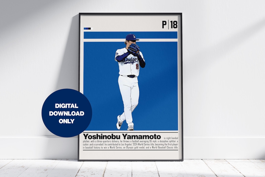 Yoshinobu Yamamoto Digital Poster for Sports Fan Wall Art for