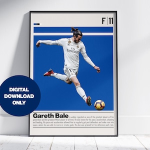 Gareth Bale Digital Poster for Sports Fan Wall Art for Soccer Fans Modern Sports Decor for Bedroom & Office Digital Wall Art