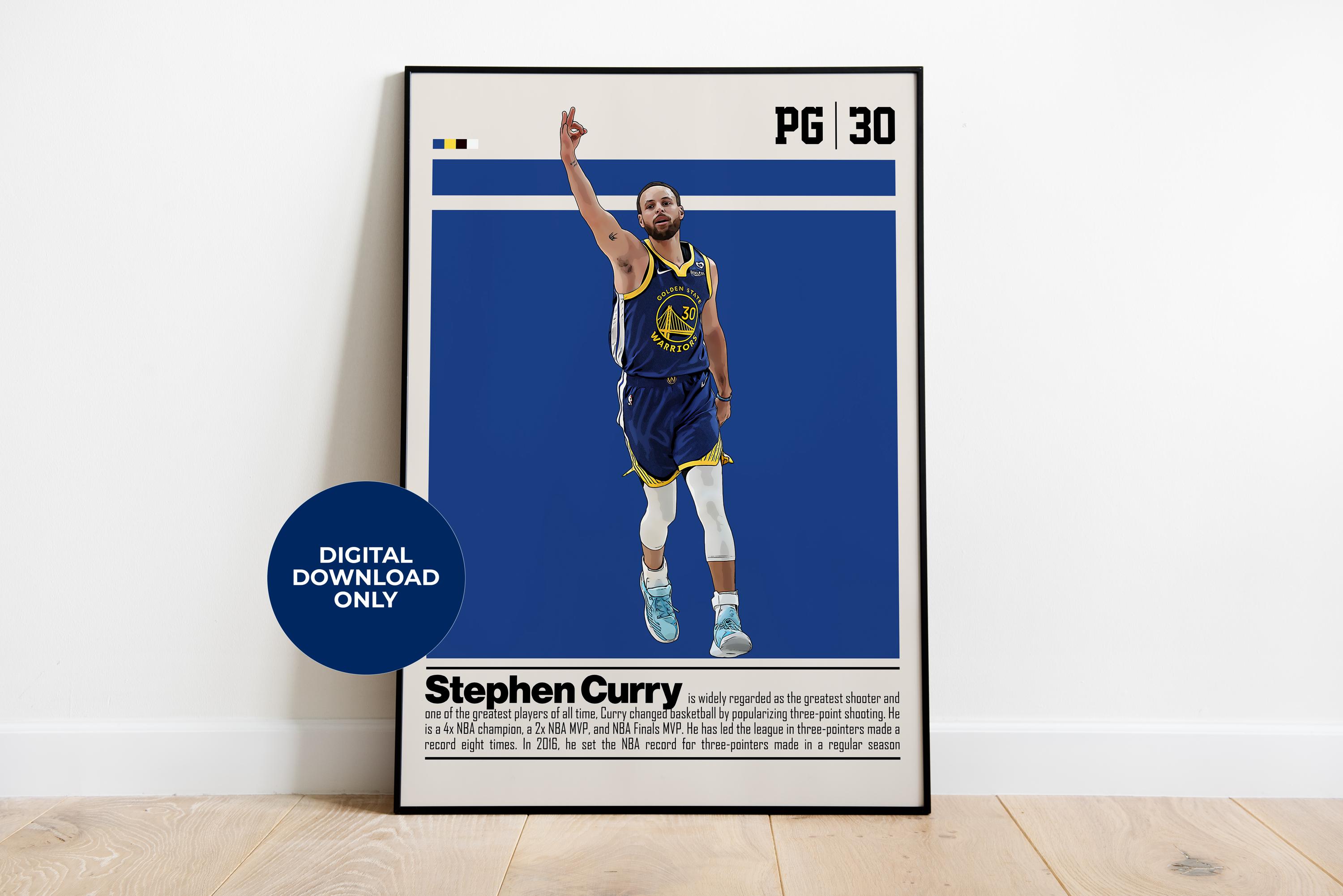 Stephen Curry Digital Poster for Sports Fan Wall Art for Basketball Fans Modern Sports Decor for Bedroom & Office Digital Wall Art