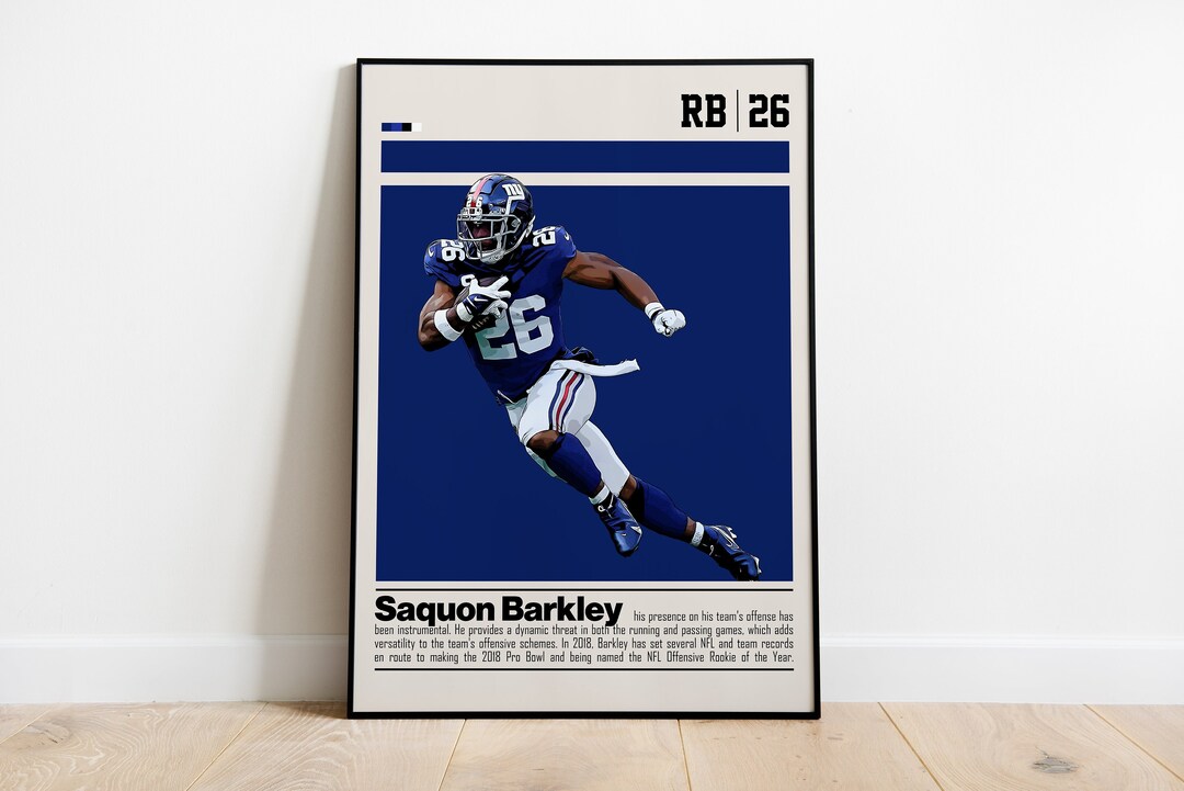 Digital Poster of Saquon Barkley Poster for Sports Fan Wall