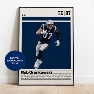 Rob Gronkowski Digital Poster for Sports Fan Wall Art for Football Fans Modern Sports Decor for Bedroom & Office Digital Wall Art
