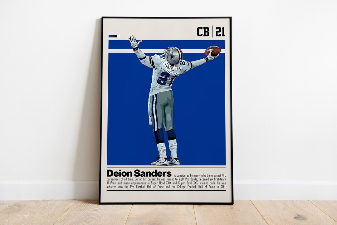 Digital Poster of Deion Sanders Poster for Sports Fan Wall Art for