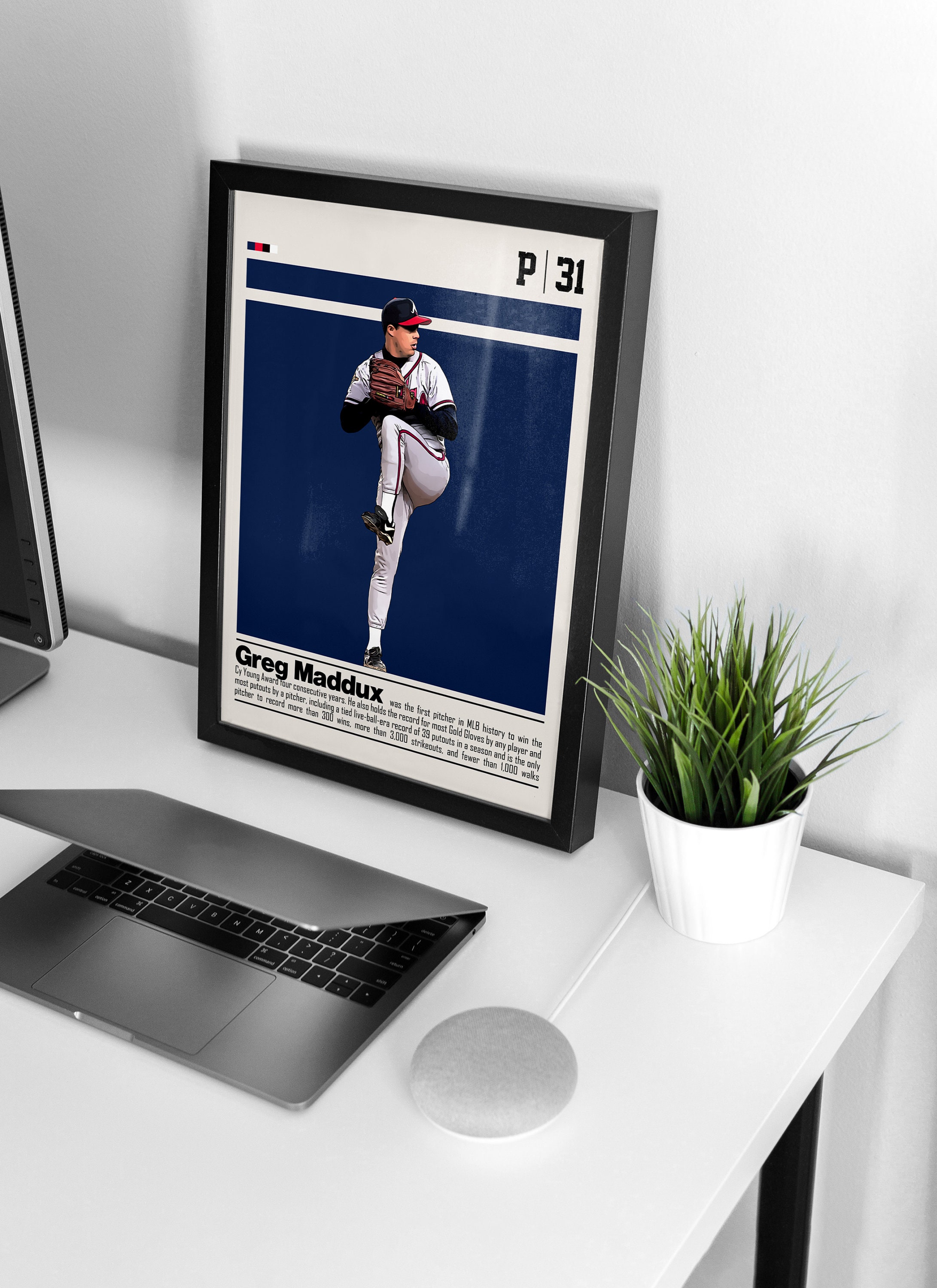 Discover Greg Maddux Poster for Sports Fan Wall Art for Baseball Fans Modern Sports Decor for Bedroom & Office Wall Art