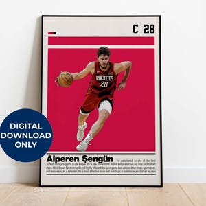 Alperen Sengun Digital Poster for Sports Fan Wall Art for Basketball Fan Modern Sports Decor for Bedroom & Office Digital Wall Art