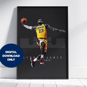 Minimalist Lebron James BasketBall Poster Digital Download | Printable Wall Art for NBA Fans | Modern Sports Decor for Home & Office