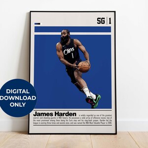 James Harden Digital Poster for Sports Fan Wall Art for Basketball Fans Modern Sports Decor for Bedroom & Office Digital Wall Art