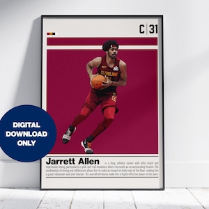 Jarrett Allen Digital Poster for Sports Fan Wall Art for Basketball Fans Modern Sports Decor for Bedroom & Office Digital Wall Art