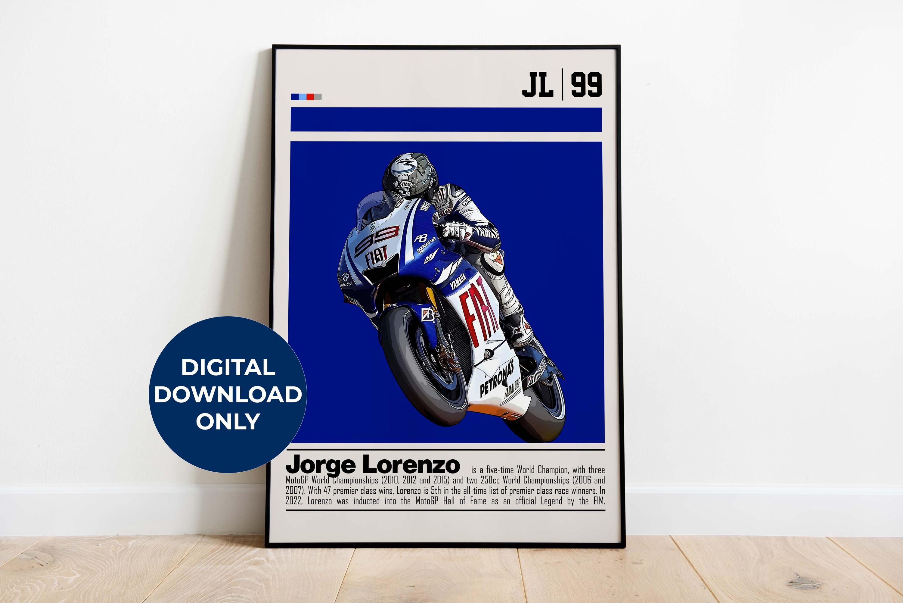 Jorge Lorenzo Digital Poster for Sports Fan Wall Art for Motogp 