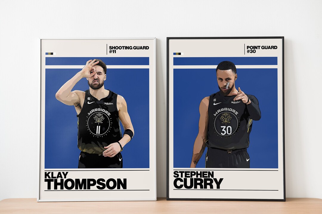 Steph Curry Klay Thompson Digital Poster for Sports Fan Wall Art for