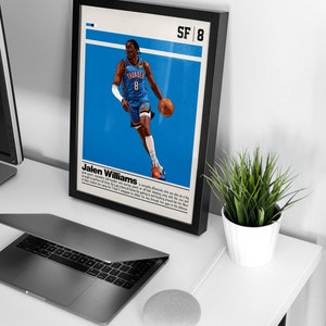 Jalen Williams Digital Poster for Sports Fan Wall Art for Basketball Fan Modern Sports Decor for Bedroom & Office Digital Wall Art image 4