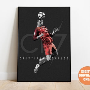 Cristiano Ronaldo Digitales Poster für Sportfan Wandkunst für Fußballfans Moderne Sportdekoration für Schlafzimmer & Büro