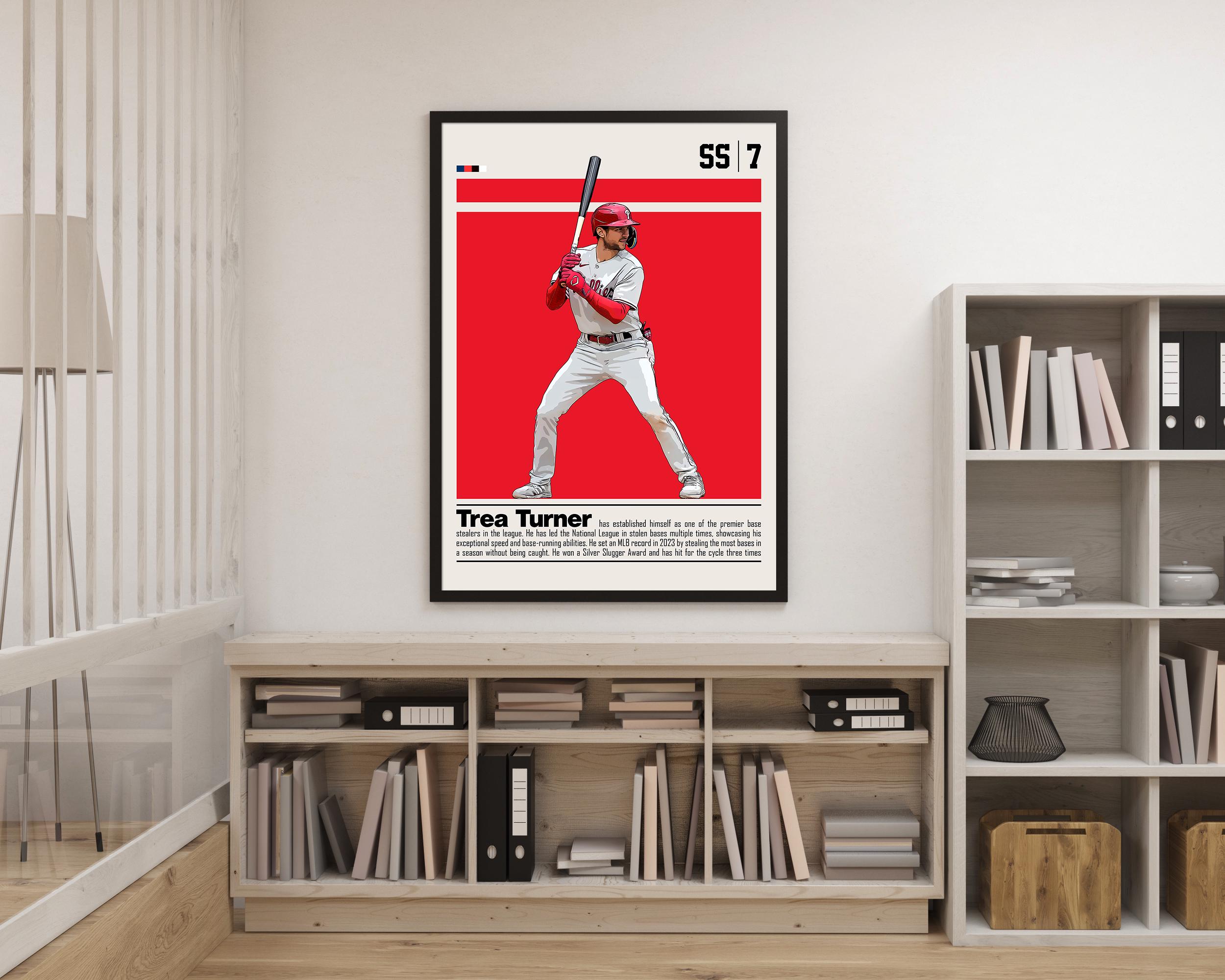 Discover Trea Turner Poster for Sports Fan Wall Art for Baseball Fans Modern Sports Decor for Bedroom & Office Wall Art