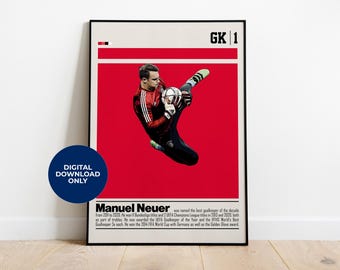 Manuel Neuer Digital Poster for Sports Fan Wall Art for Soccer Fans Modern Sports Decor for Bedroom & Office Digital Wall Art
