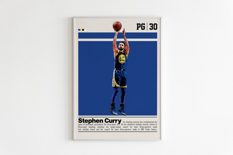 Digital Poster of Stephen Curry Poster for Sports Fan Wall Art for