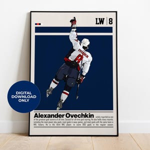 Alexander Ovechkin Digital Poster for Sports Fan Wall Art for Hockey Fan Modern Sports Decor for Bedroom & Office Digital Wall Art